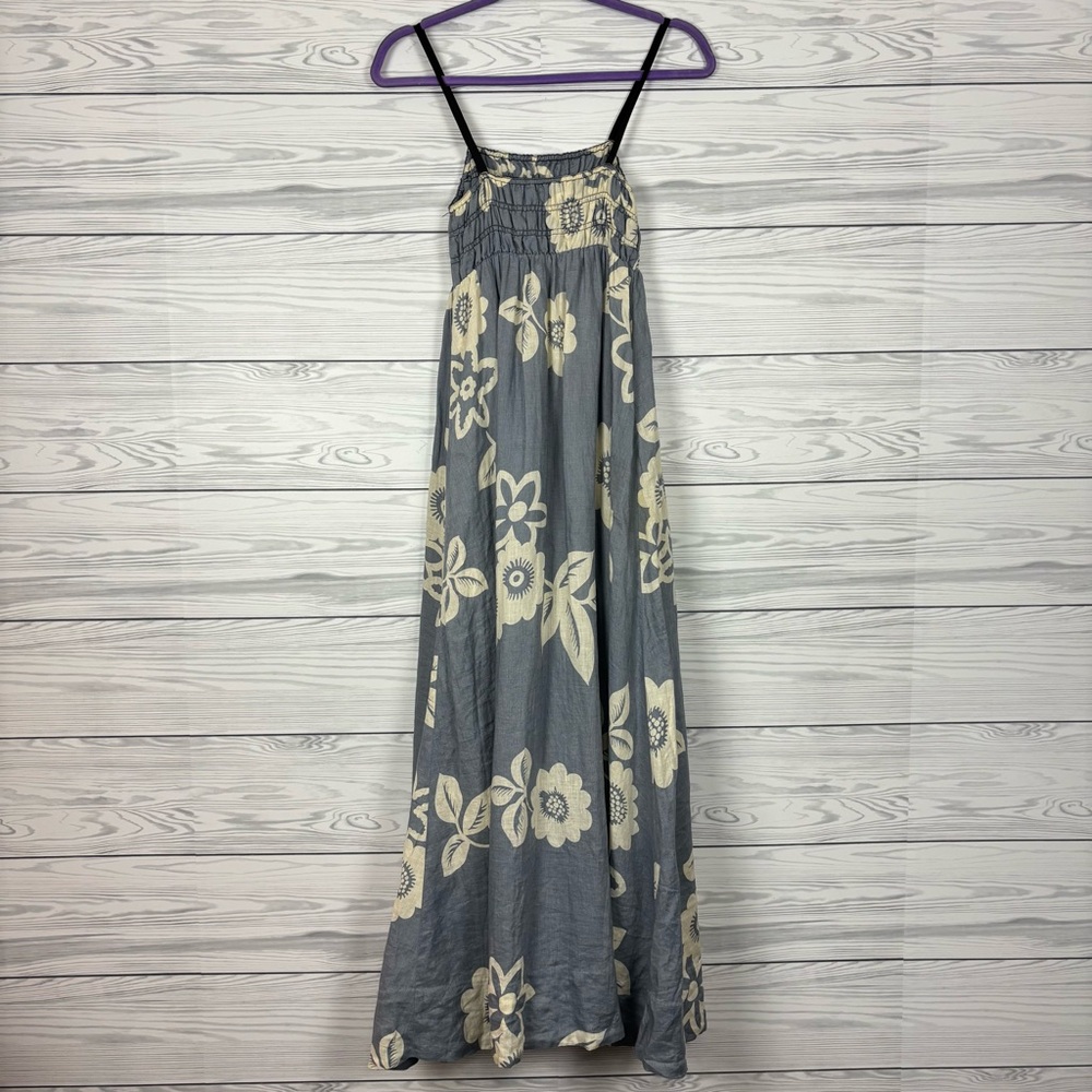 Mouliette Soeurs Anthropologie Floral Linen Maxi Dress Size 6 - Picture 5 of 10
